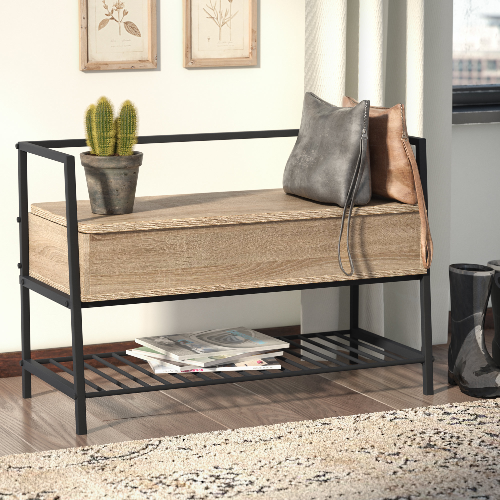 Laurel Foundry Modern Farmhouse Ermont Storage Entryway Bench & Reviews